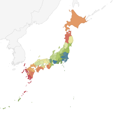 日本地図チャートの見本